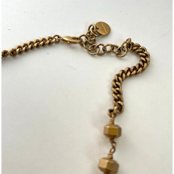 Stella & Dot Burnt Orange Matte Gold Gem Necklace Olivia Bib Statement Piece - Picture 4 of 4